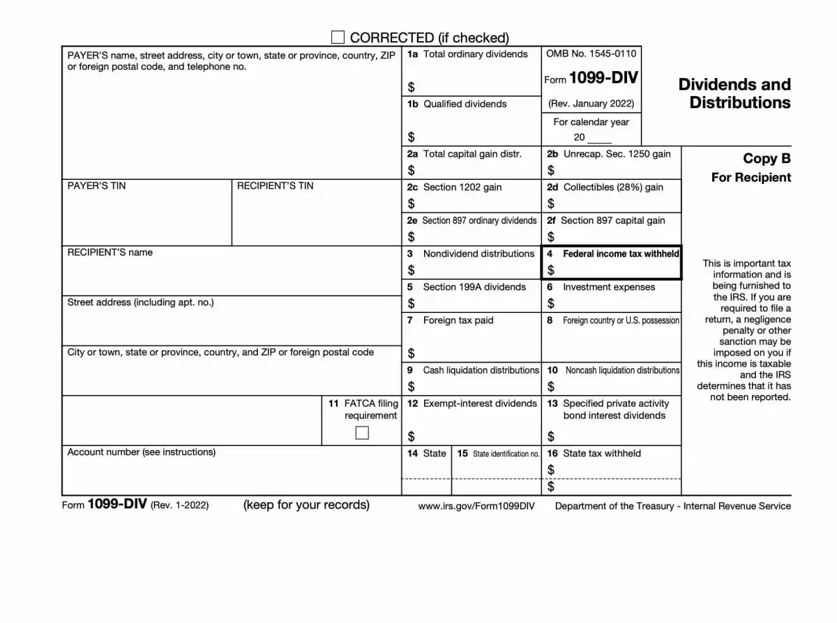 1099-DIV 表格，股息和分配定义 form-1099div-definition-of-dividends-and-distributions